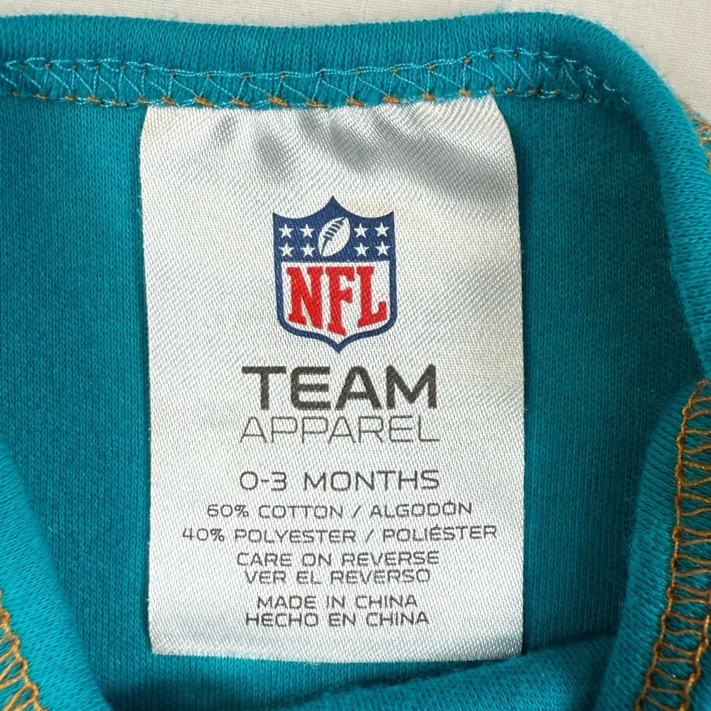NFL Miami Dolphins Baby Bodysuit 0-3 Months Football‎ Teal Sports Fan Game Day